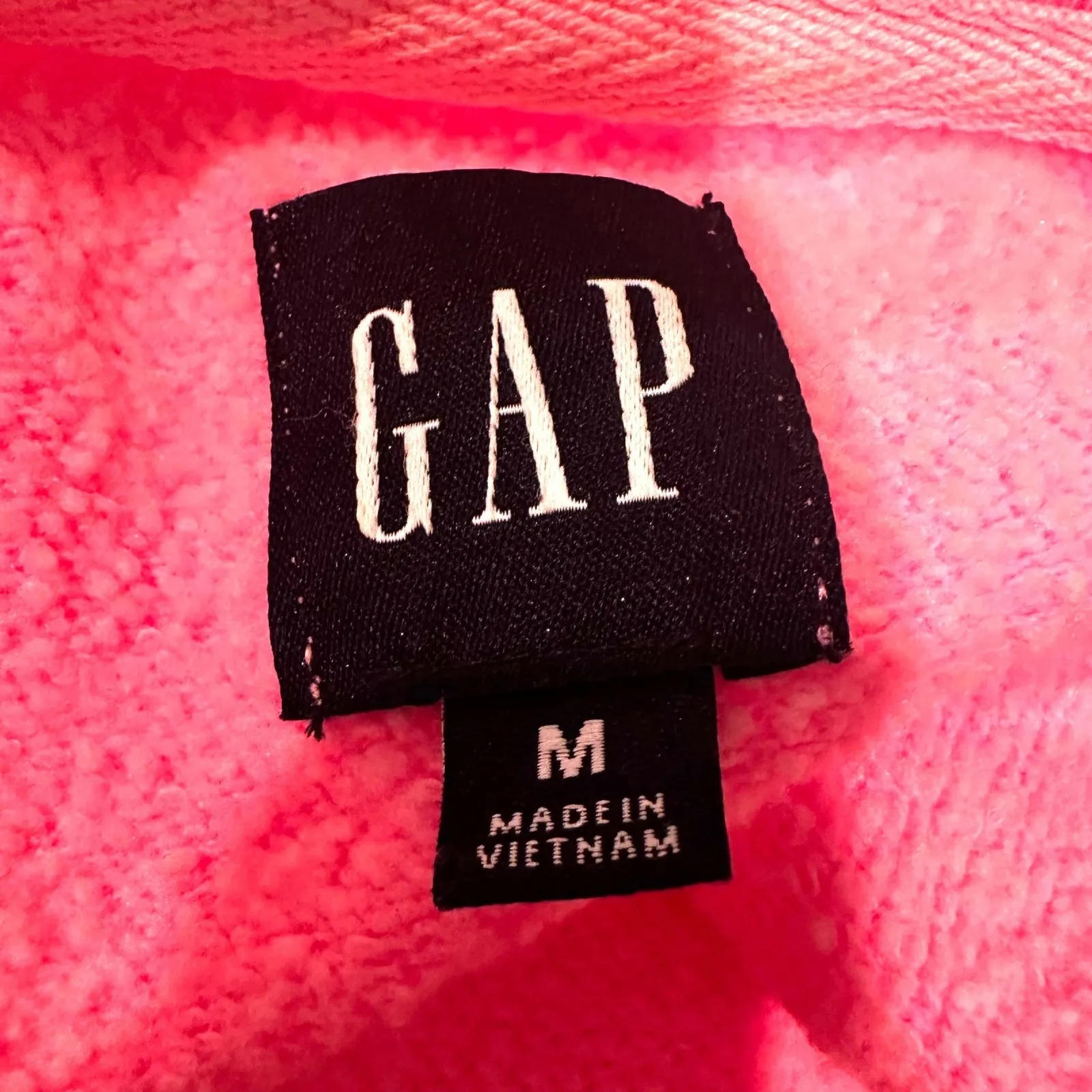 Gap‎ Short Sleeve Crew Neck Sweatshirt Women's Medium Neon Pink Athleisure Comfy - Image 8