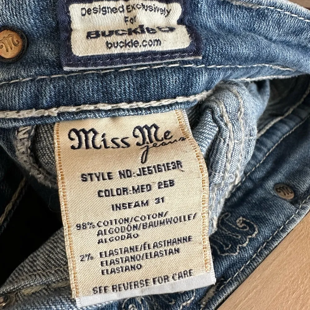 Miss Me Easy Boot Style Distressed Embellished Low Rise Jeans Size 27 - Image 4