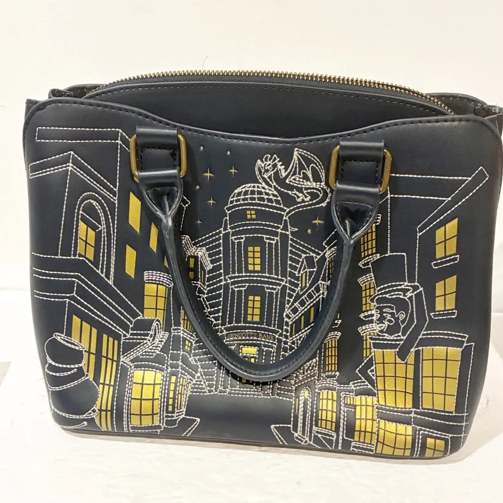 Loungefly Harry Potter Dark Blue Diagon Alley Crossbody Purse Handbag - Image 7