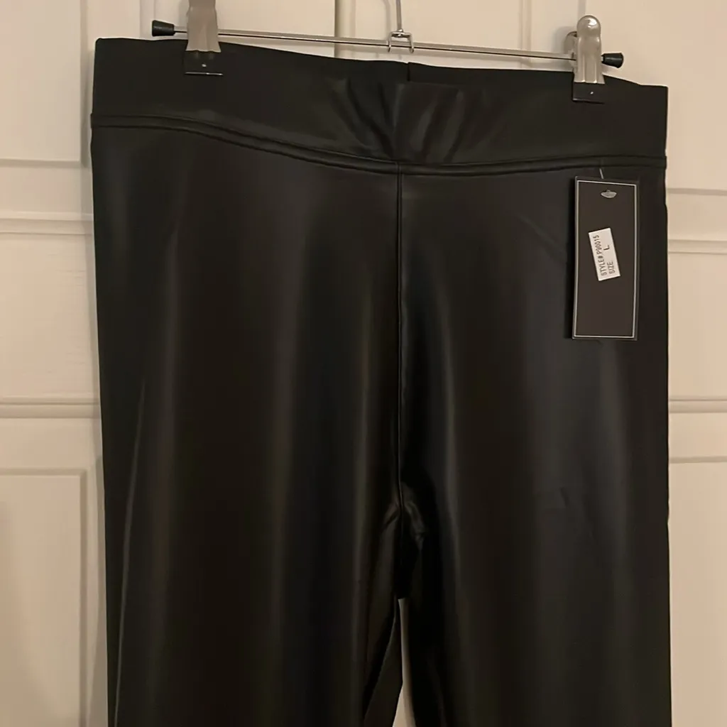 Boutique brand pleather leggings size L Black Size L - Image 2