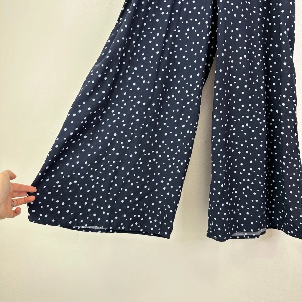 Loft Polka Dot Smocked Jumpsuit Navy Size 10‎ - Image 6