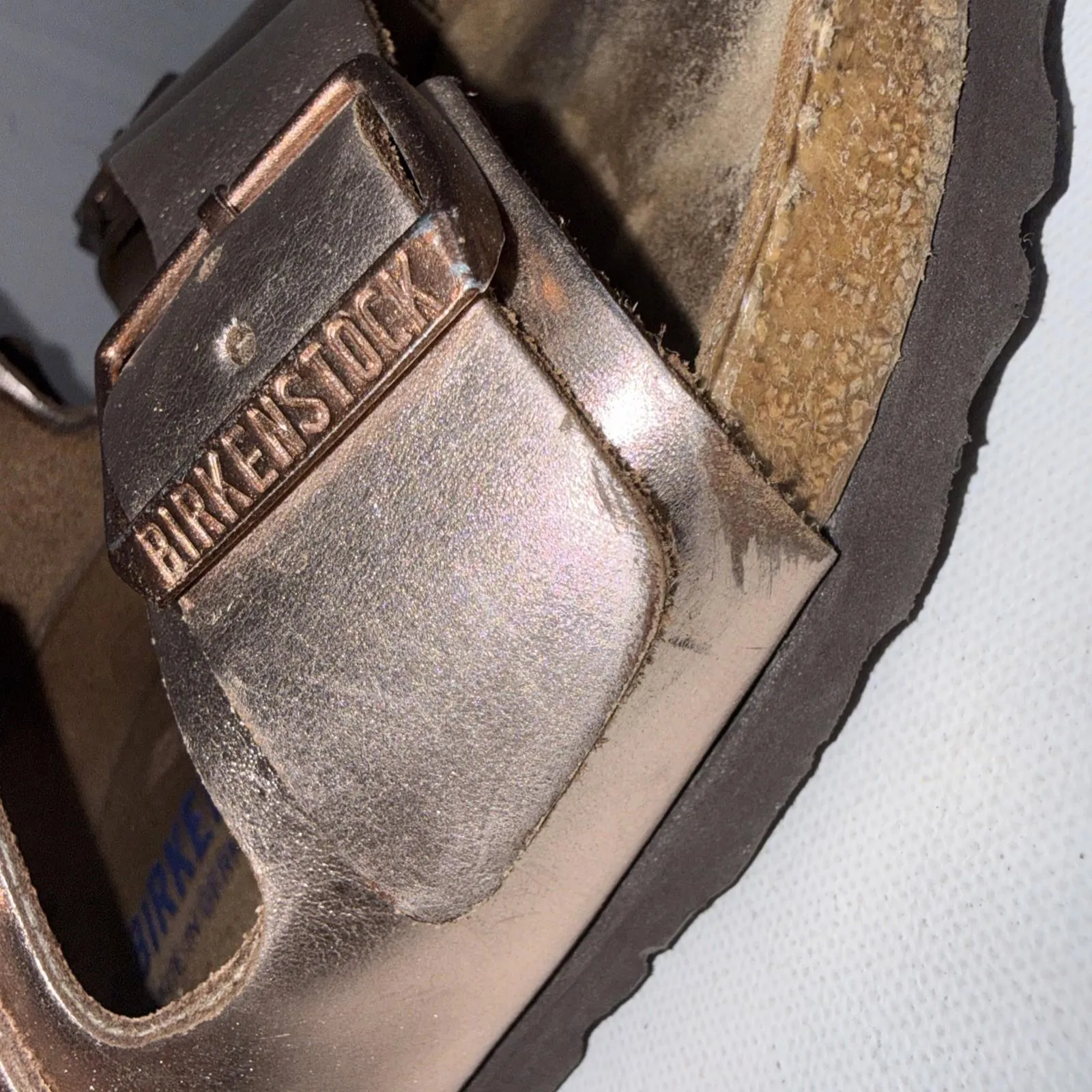 Birkenstock Arizona Rose Gold Outdoor Iridescent Gorpcore Sandals Sz 40, 9 - Image 7