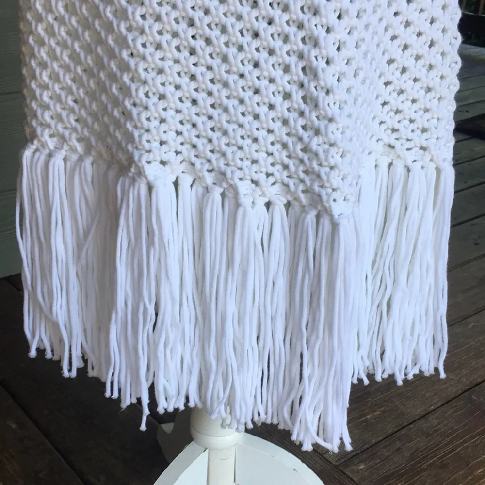 MICHAEL Michael Kors Cotton Blend Loose Knit Dress with Fringe Detail - Image 5