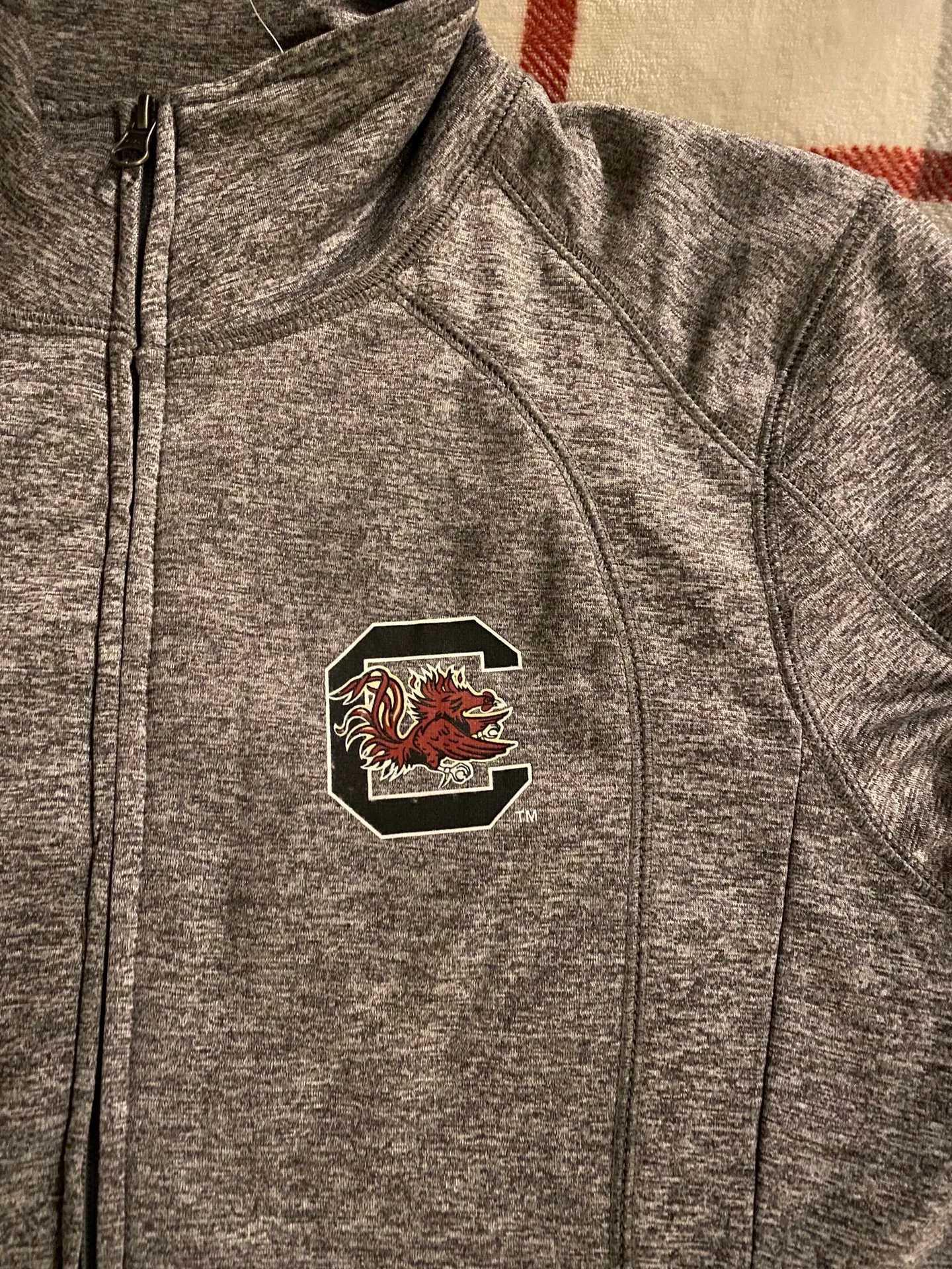 University Of South Carolina Jacket Gray Size L - Image 4