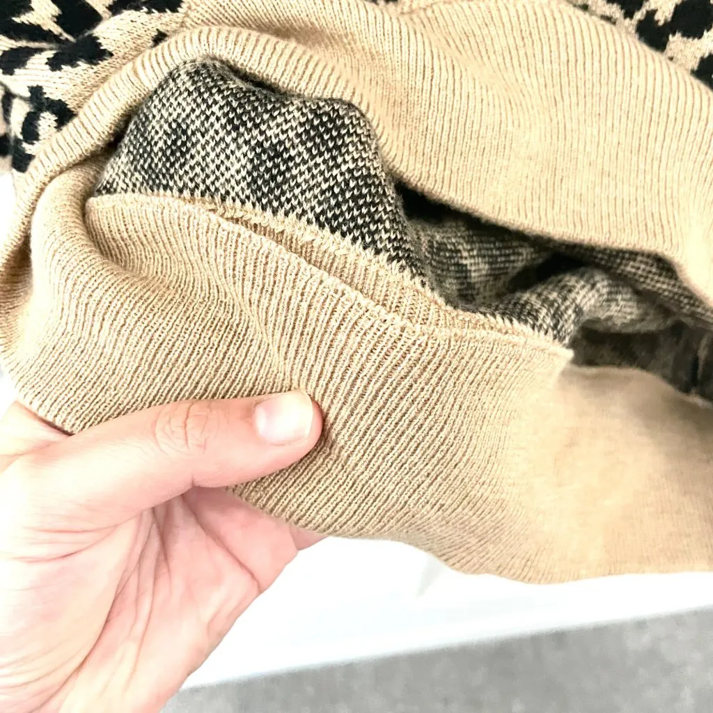 J Crew Boyfriend Crewneck Sweater in Leopard Print Re-Imagined Wool XXS - Image 5