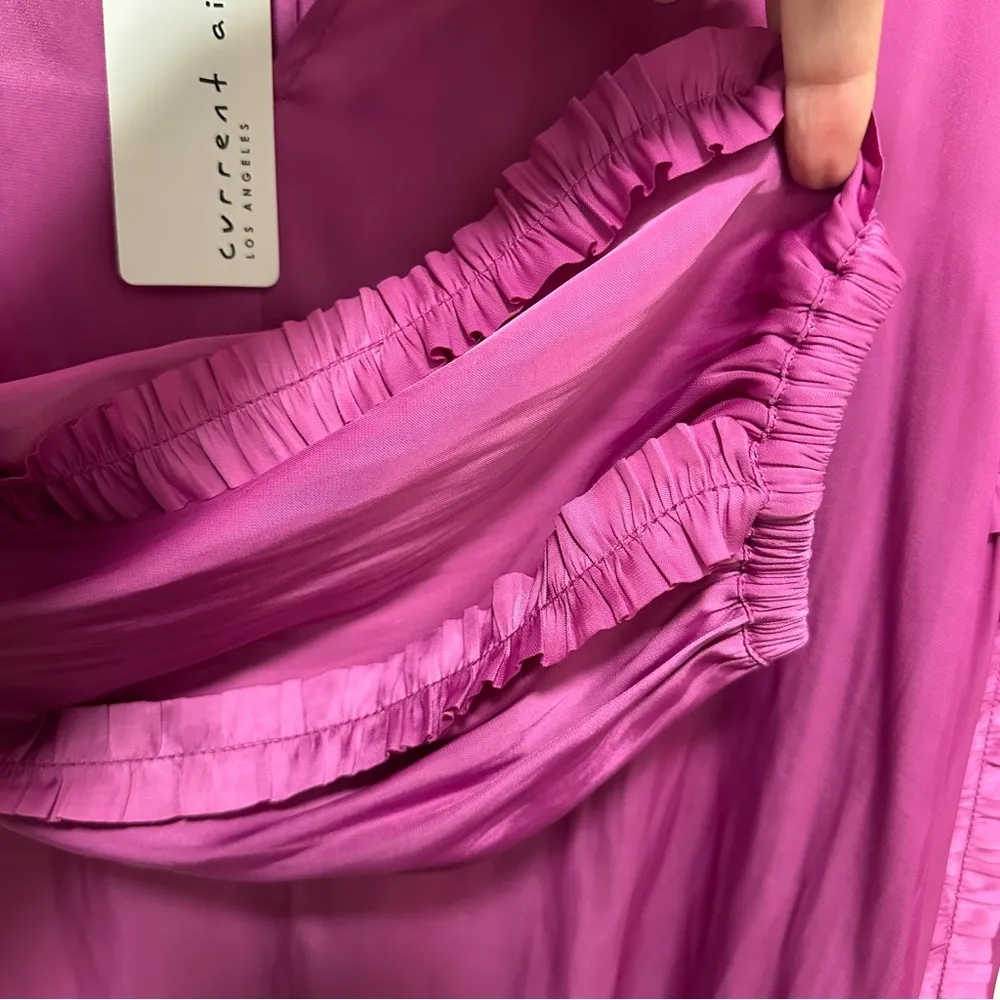 Current Air Top Women's Long Sleeve Blouse Split Neck Magenta Size Medium - Image 7