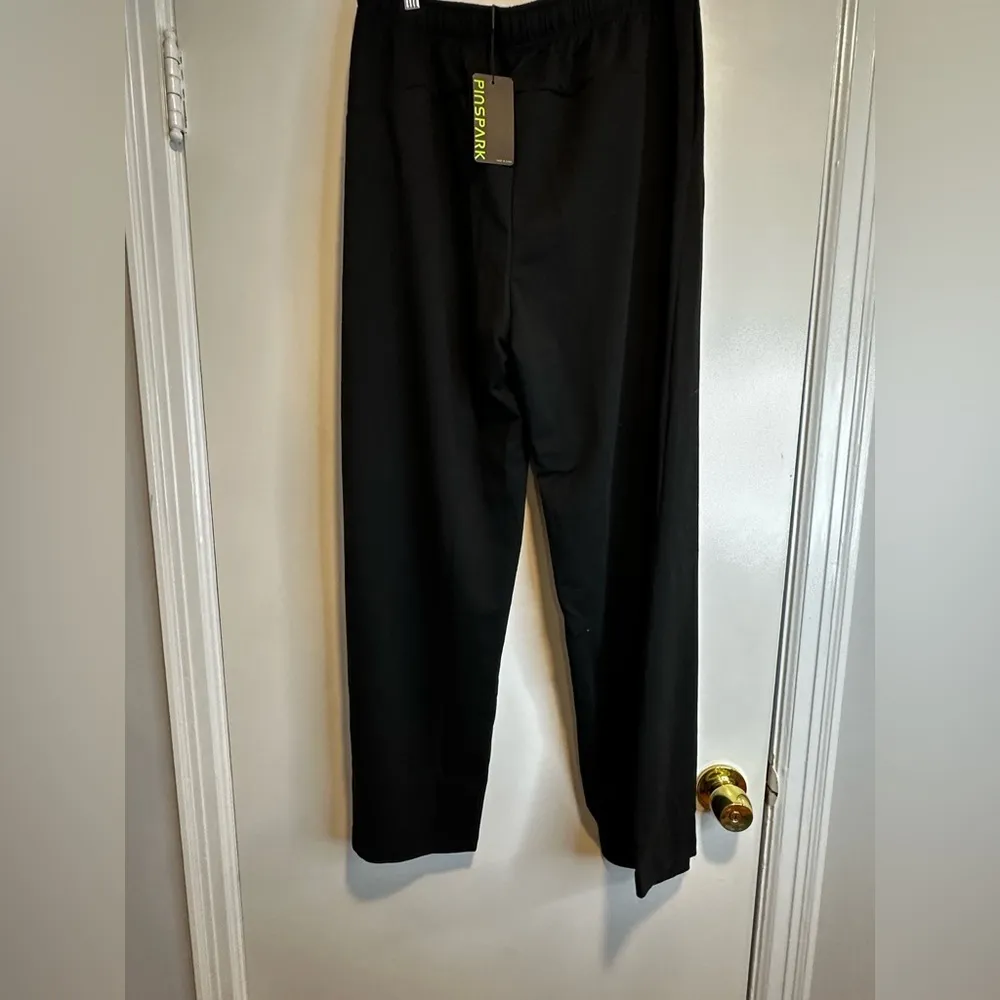 NWT Women’s Pinspark Black Wide Leg Lounge Pants XL. Soft. Flowy. Pockets. - Image 2