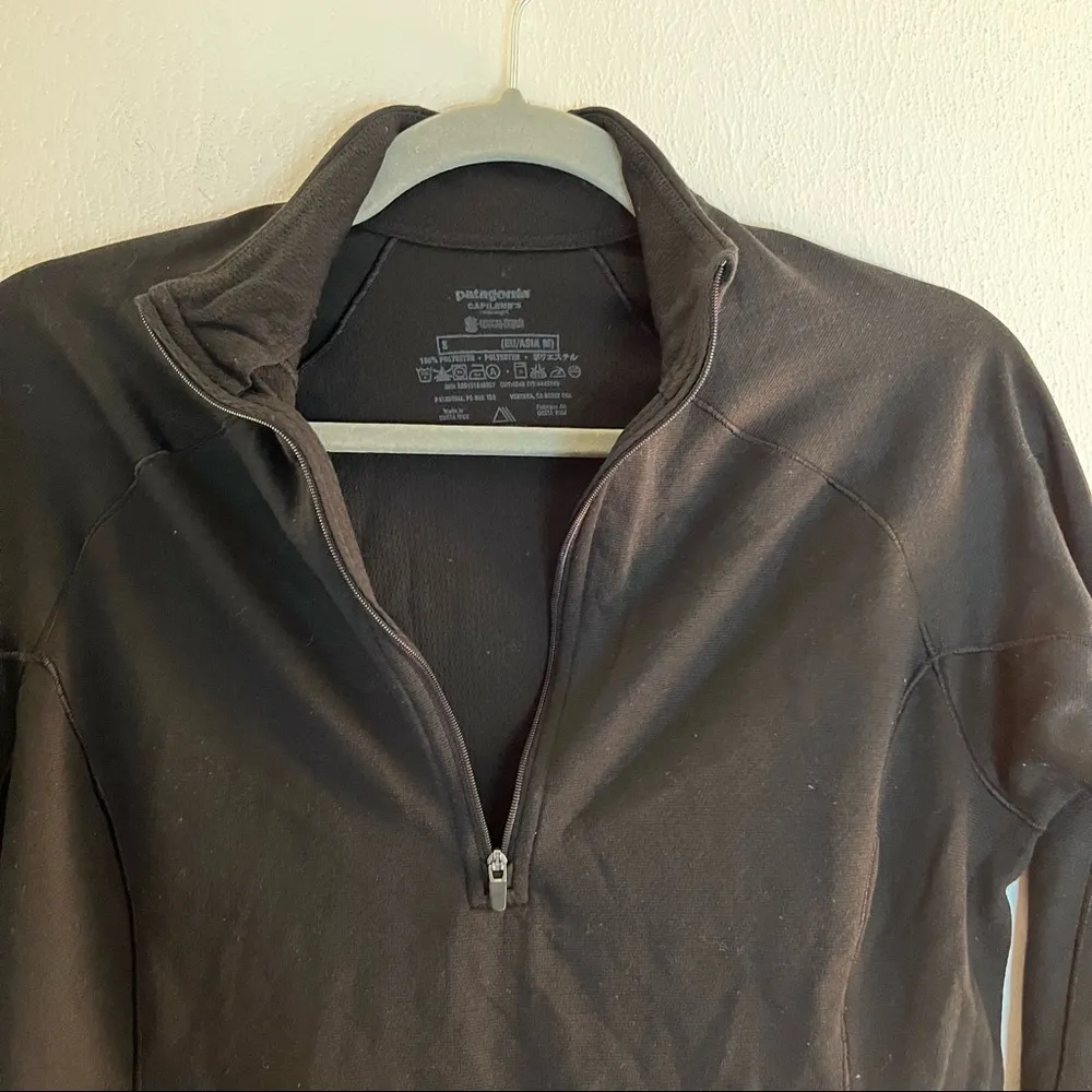Patagonia Women's Capilene Thermal Weight Zip-Neck in Black Sz S EUC Outdoors - Image 6