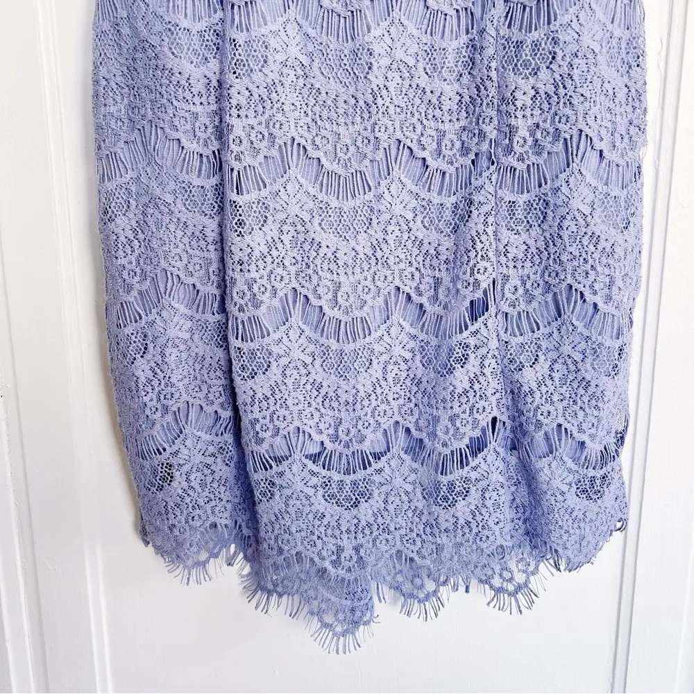 Free People • Daydream Bodycon Slip dress mini Lake purple blue lace backless - Image 6