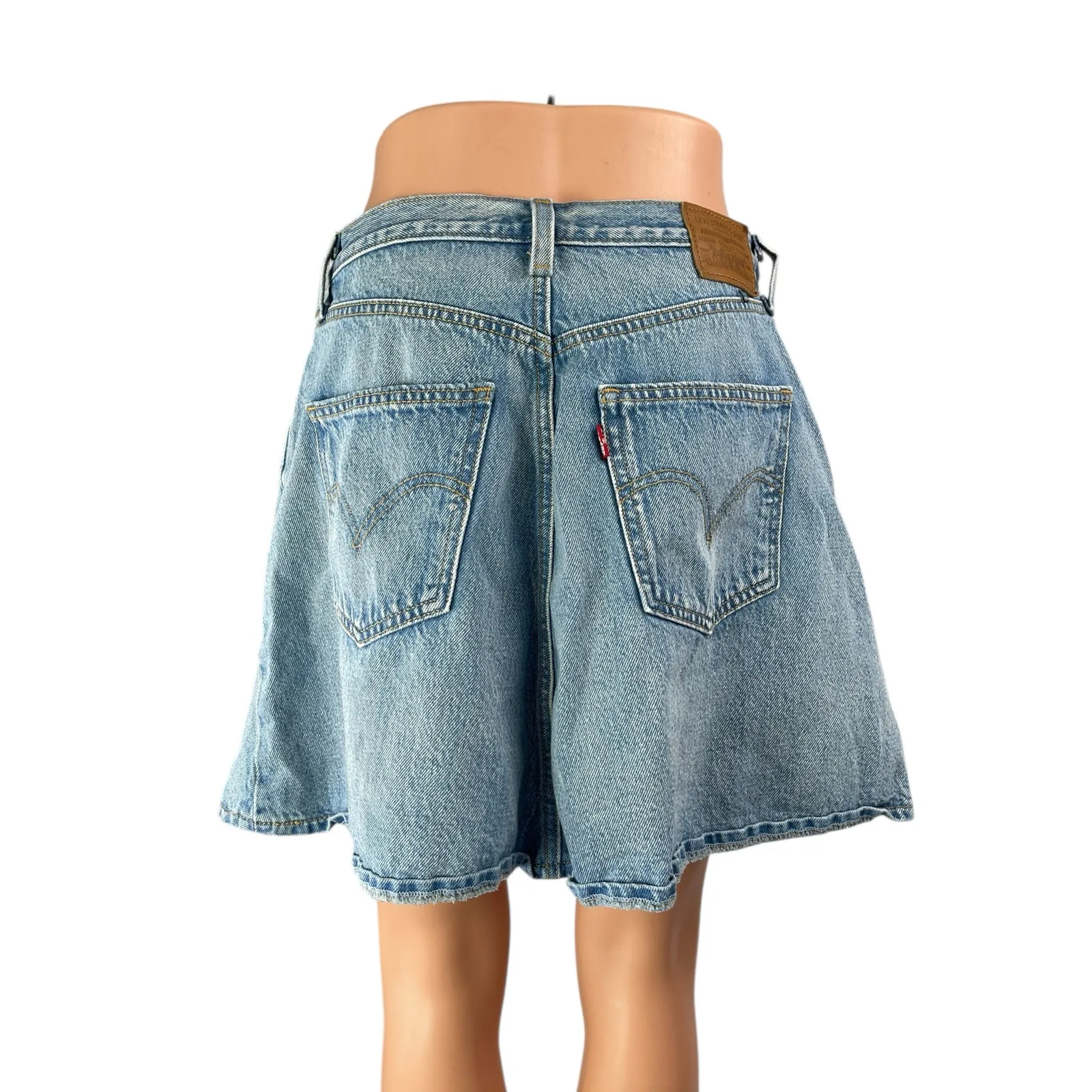 Levi's Women's Blue Light Wash Mini Flounce Flared A-Line Denim Jeans Skirt 29 - Image 2