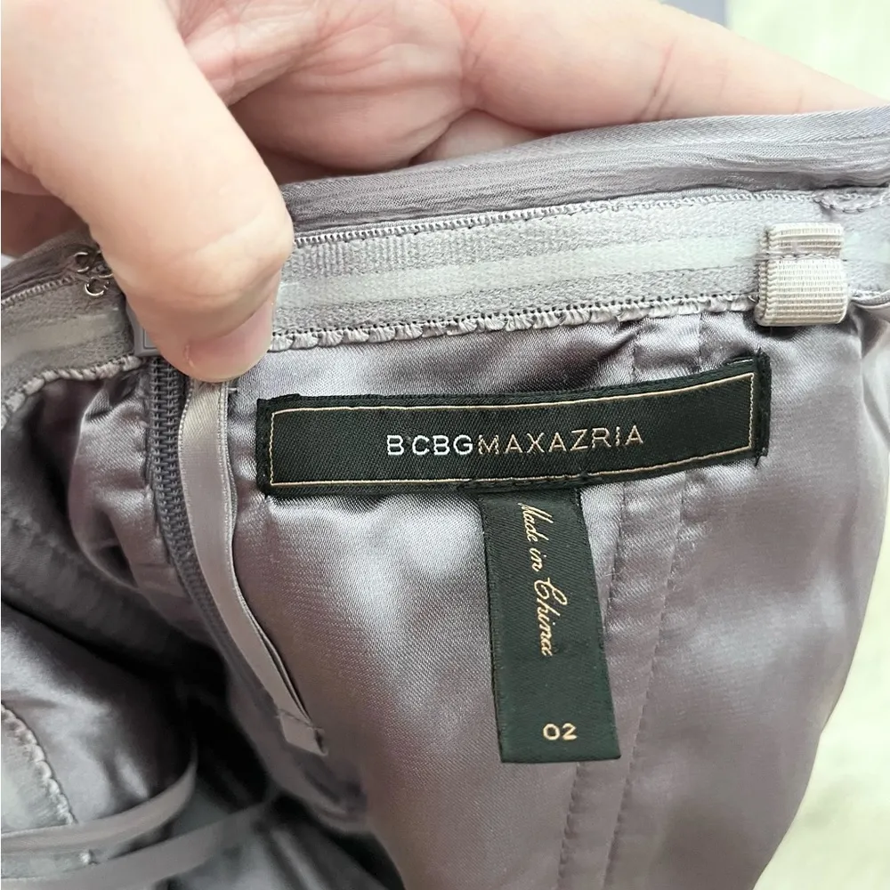 BCBGMaxAzria Pure Silk Alicia Bridesmaid Wisteria Purple Evening Gown Dress 0 2 - Image 5