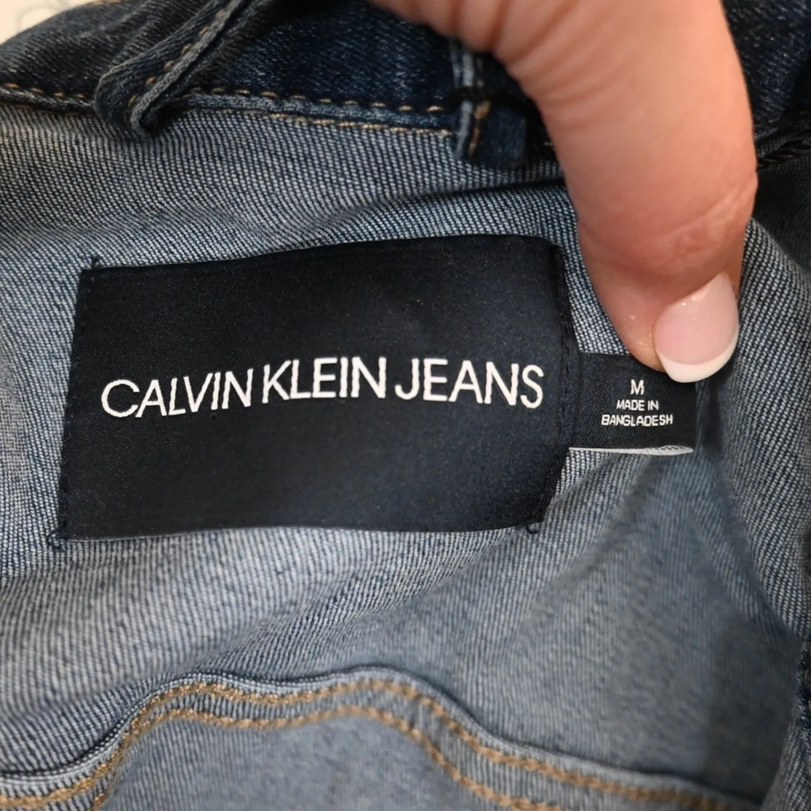 Calvin Klein Jeans Womens M Cropped Denim Jean Jacket - Image 8