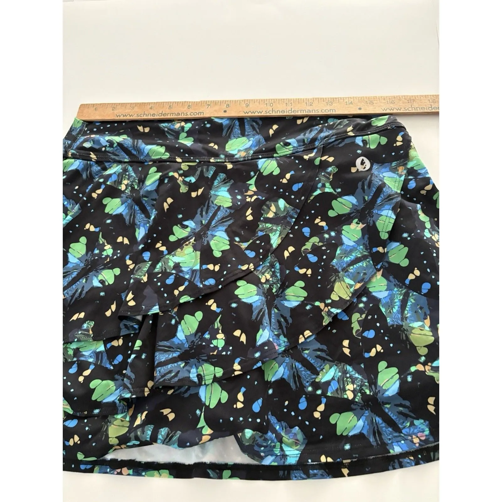 Dona Jo Skort Womens Sz 3 XL Black Blue Green Tiered Pull On Tennis Pickleball - Image 6