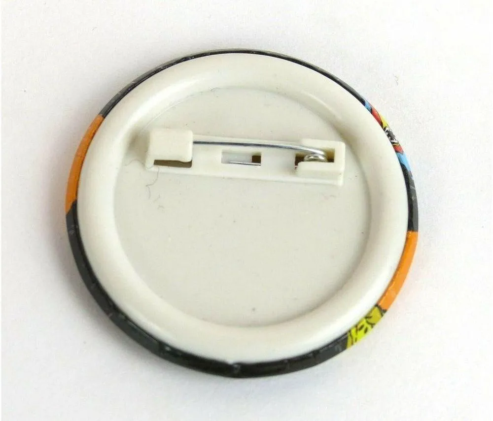 Set of 4 80s Plastic Round 1 1/2" Button Pin Back Slogans Sayings Party Dude - Image 7