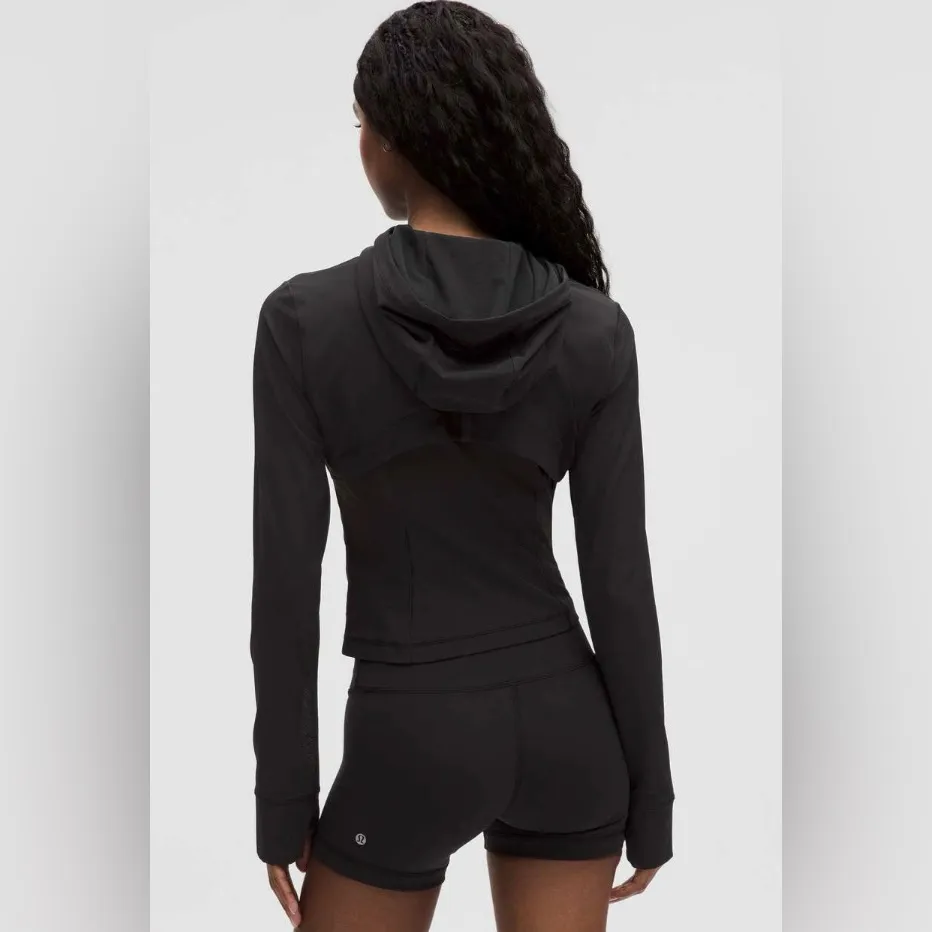 Lululemon NWT Define Cropped Hoodie Mesh Jacket Black Size 4 - Image 6