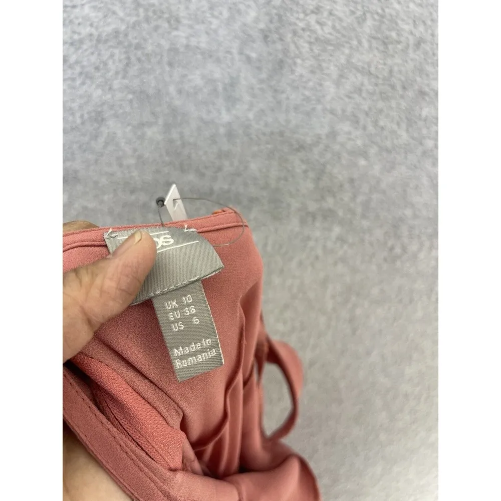 Asos Women's Dress Sleeveless Solid Pink Size 6 V Neck Tank - Image 5