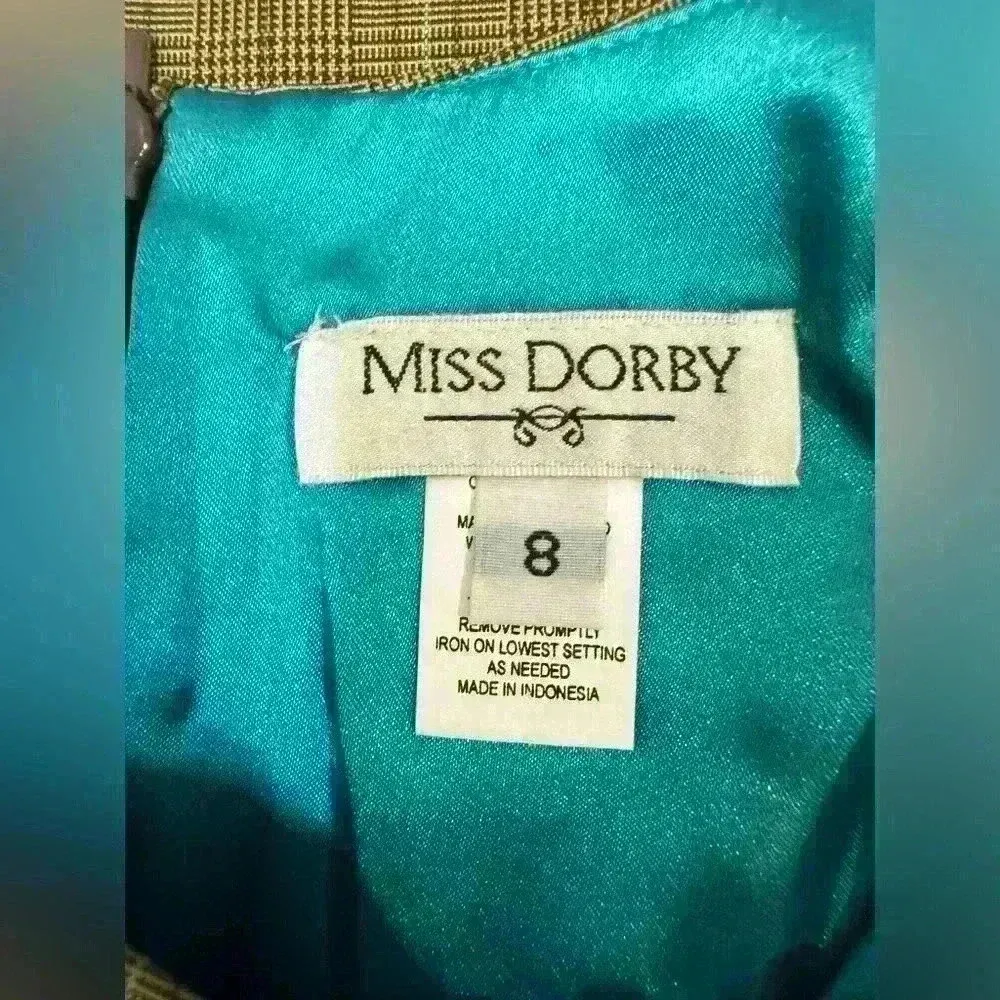 Miss Derby Women’s Vintage Y2K Brown Little Dress‎ Size 8. Tan - Image 4