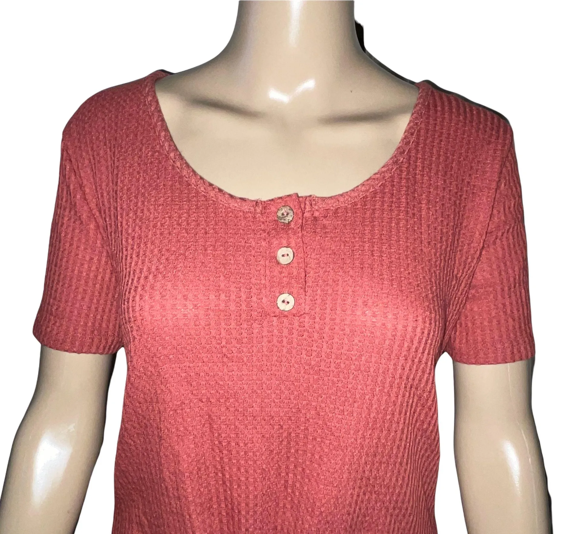 Waffle Knit Waist Tie Tee - Image 4