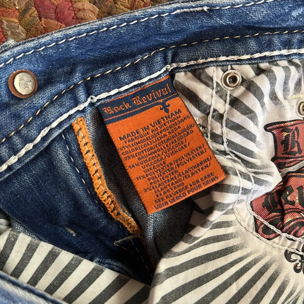 ROCK REVIVAL JENA LOW RISE SKINNY BLING JEANS - Image 6