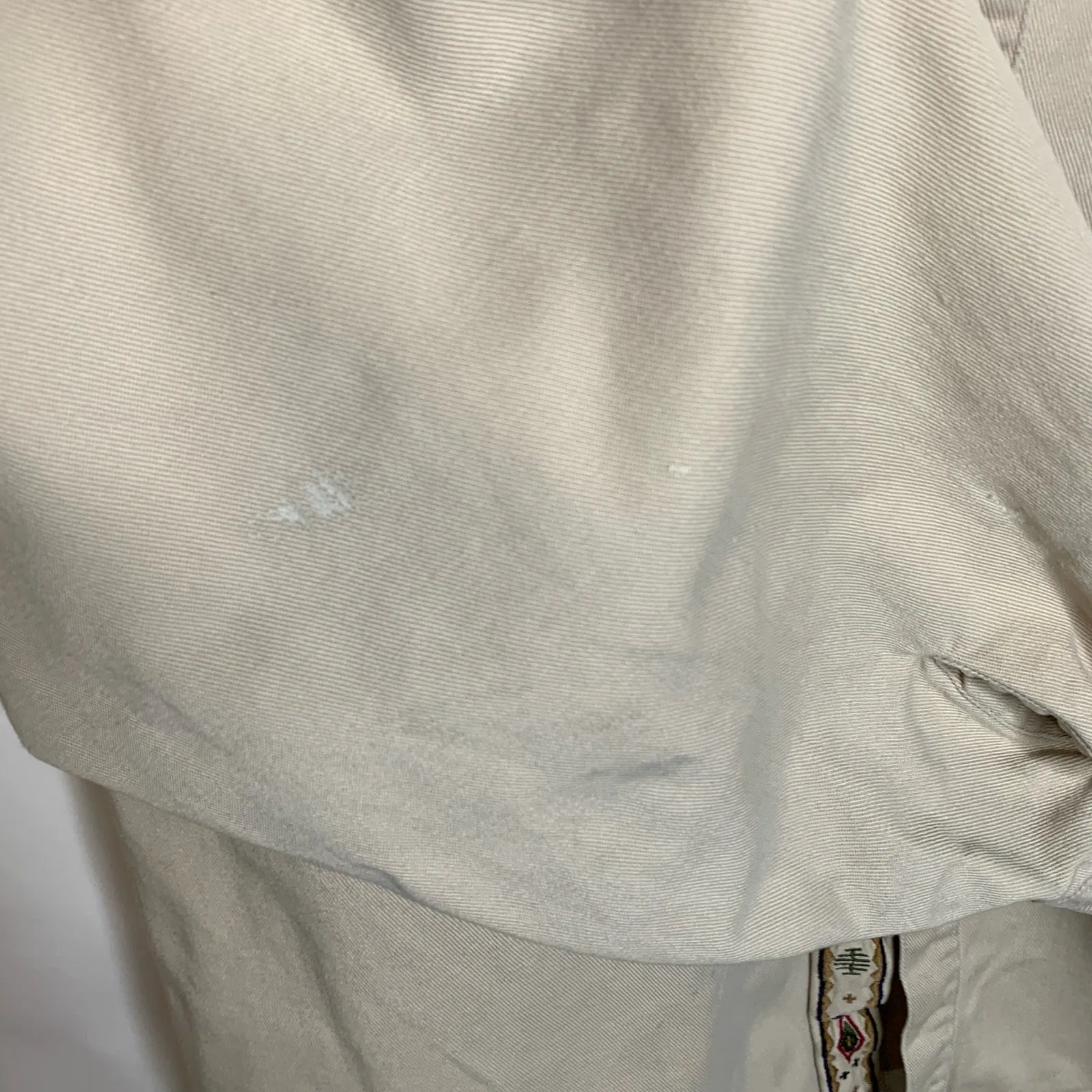 Vintage Aztec Button Up Shirt Sz Medium Heavy Fabric Tan - Image 8