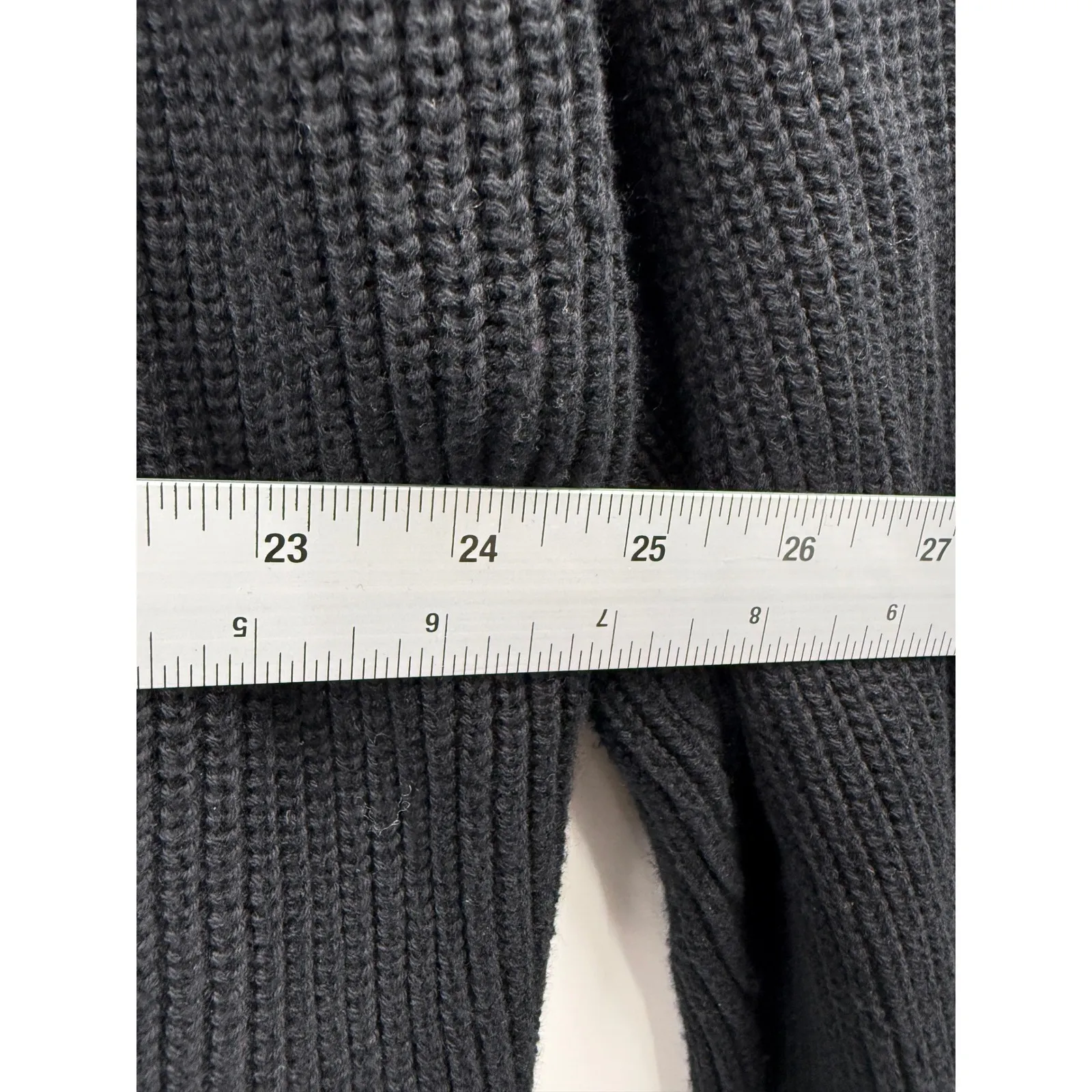 J. Crew Black Cotton Cashmere Blend Ribbed Cardigan Sweater Size L - Image 6