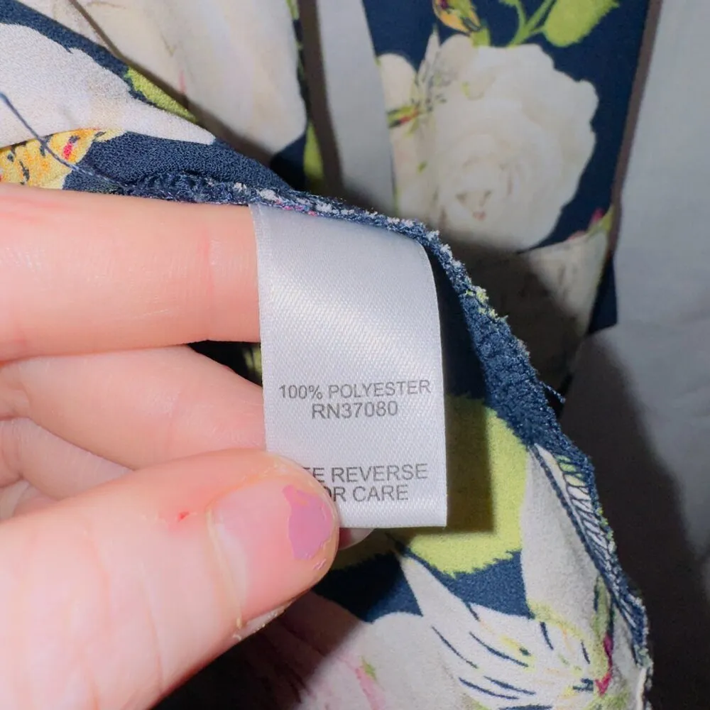 Cato Long Sleeve Floral Print Chiffon Button Up Casual Shirt women's size XL - Image 6