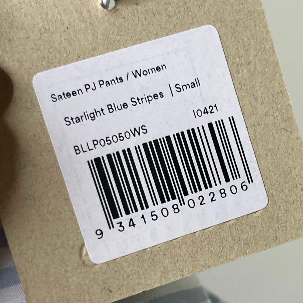 NEW Ettitude Women Sateen Pajama Pants Starlight Blue Stripe Bamboo Lyocell sz S - Image 6