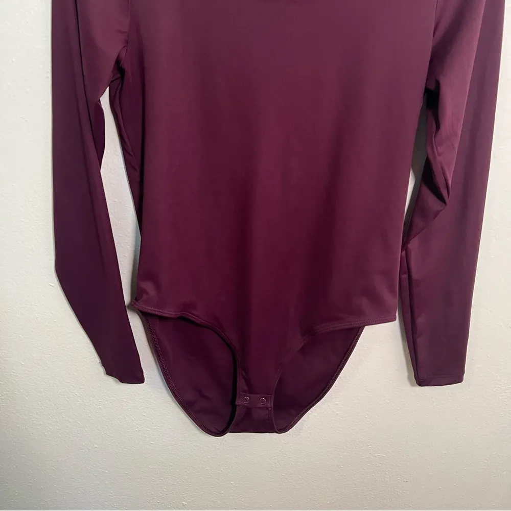 Old Navy Long-Sleeve Double-Layer Sculpting Bodysuit Sumptuous Purple S - Image 6