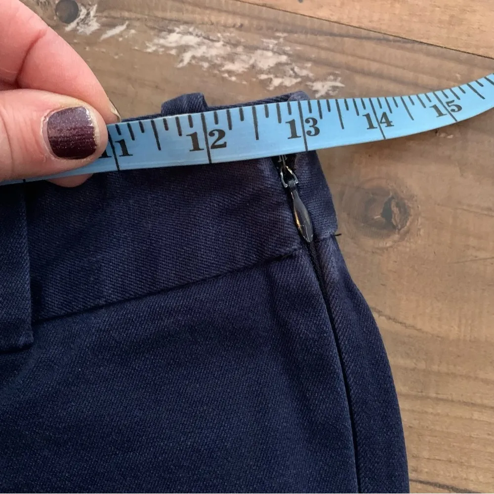 J. Crew Stretch City Fit Women Size 00 Blue Cropped Side Zipper Pants - Image 6