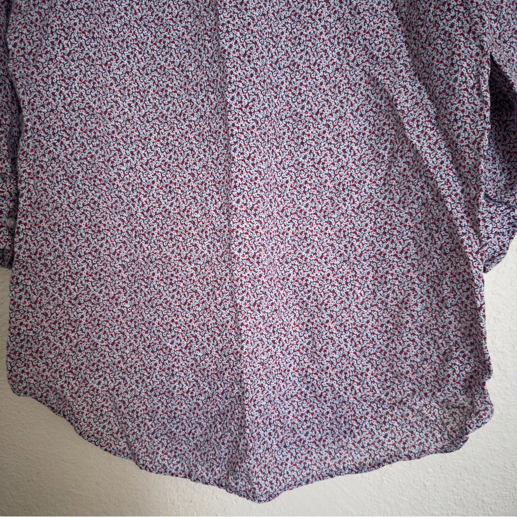 Frank And Eileen Mary Dress 100% Linen Floral Button Front Shirt - Image 9