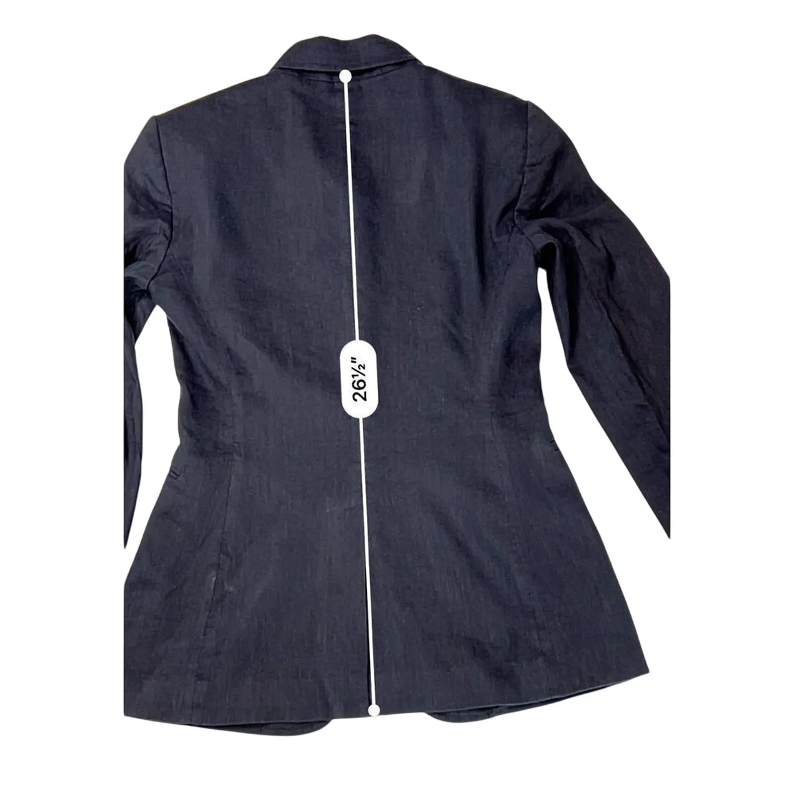 Antonio Melani Single Breasted Linen Navy Blue Blazer Jacket 4 Designer Corpcore - Image 9