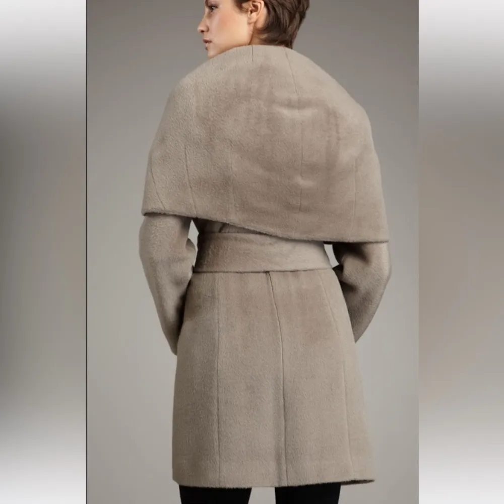 T Tahari Wool Marla Wrap Coat Mink Size Large - Image 14