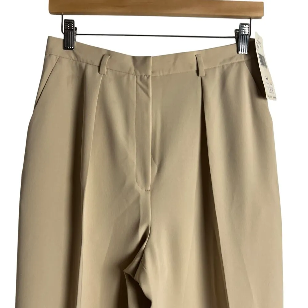Jones New York Vintage Khaki Tan Pleated Wide Leg Trouser Dress Pants Size 10 - Image 2