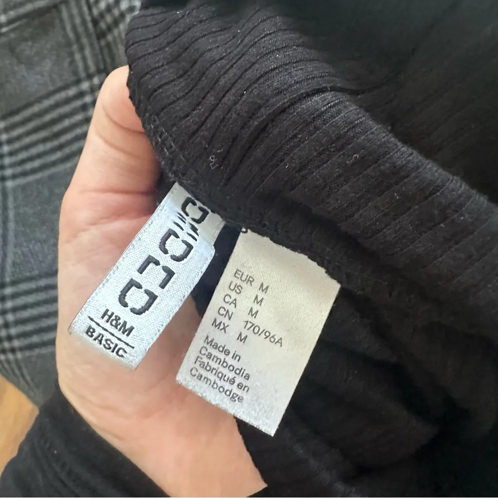 H&M Basic Black Ribbed Sweater - Image 3