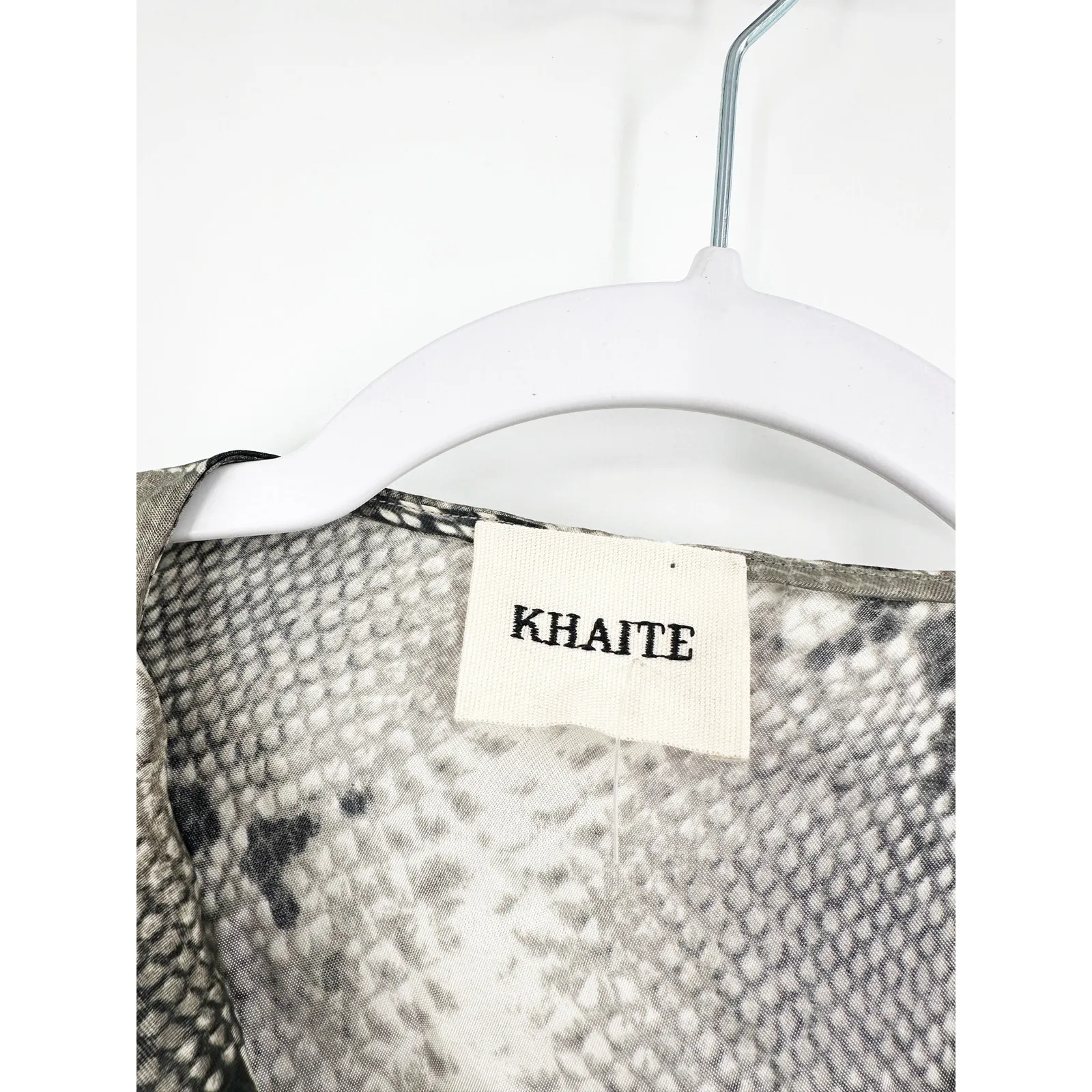 KHAITE Shaz Natural Python Print Dress Asymmetrical Cowl Neck 6 - Image 6