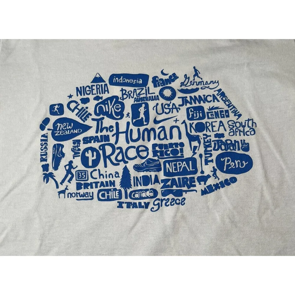 Womens Nike Fit Dry Blue The Human Race Race T-Shirt Size XS 0-2 - Image 5