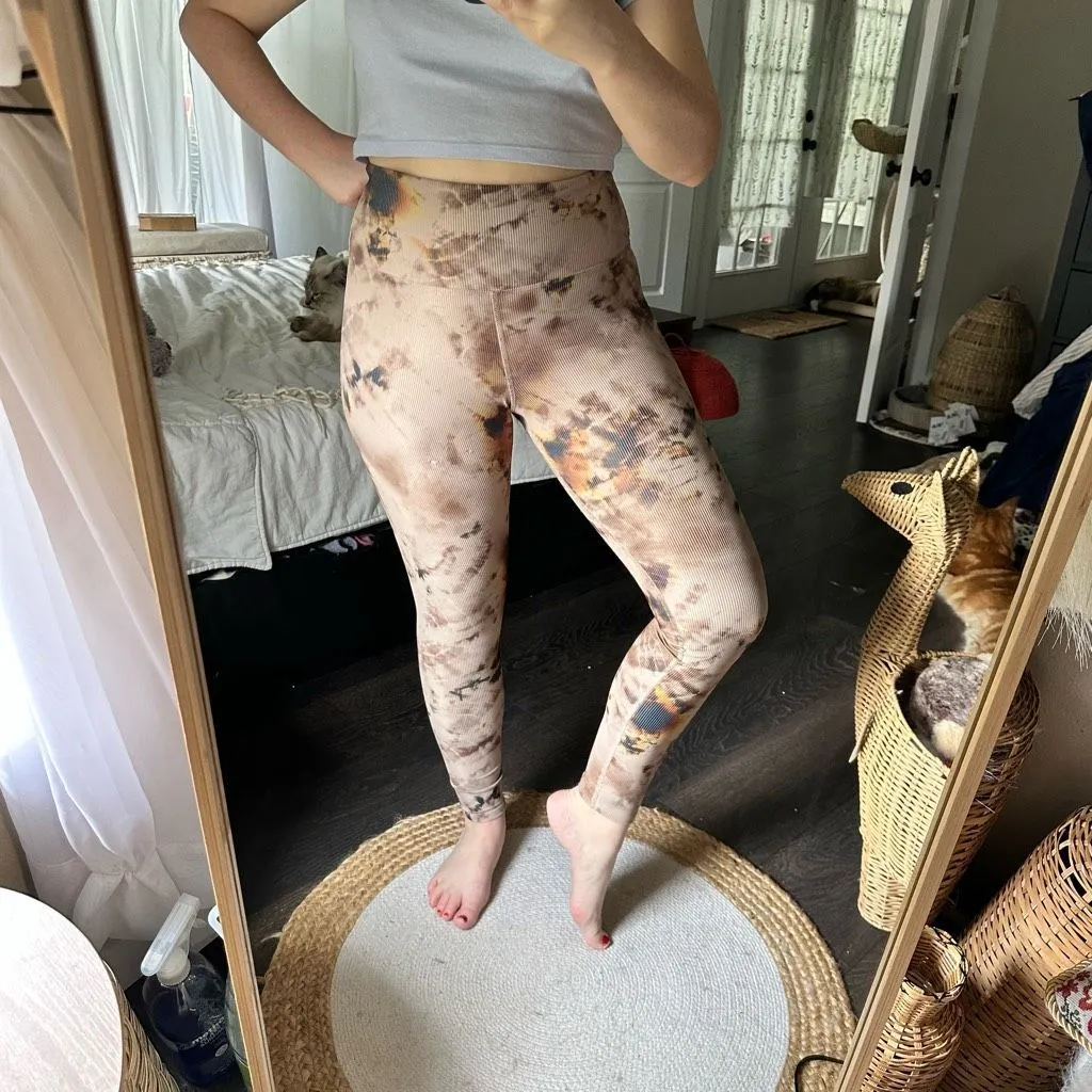 Beach Riot Sport Women’s Small Brown Tie Dye Athletic Workout Leggings - Image 2