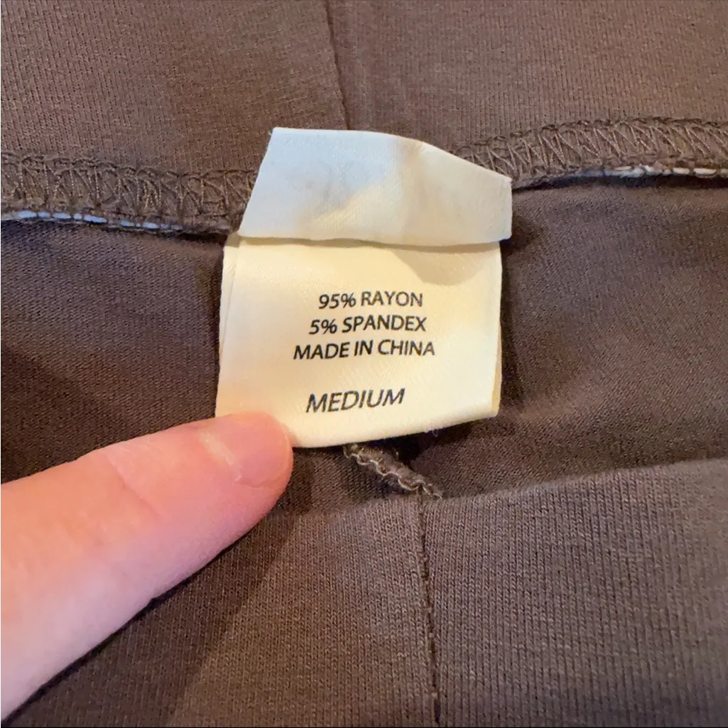 Soma High Rise Jersey Leggings Pants Medium M Dark Grey Brown Loungewear - Image 5