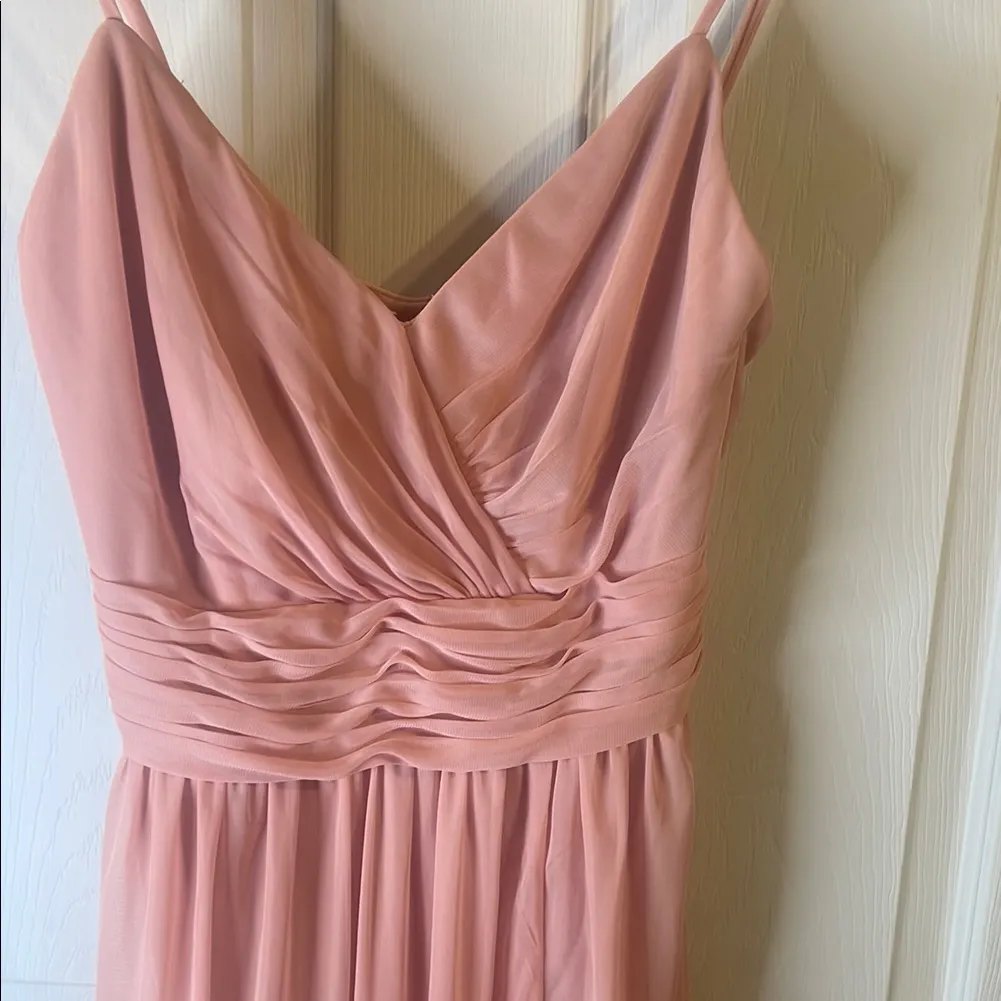 David's Bridal Blush Pink
Spaghetti Strap Gown - Size 4 - Image 3