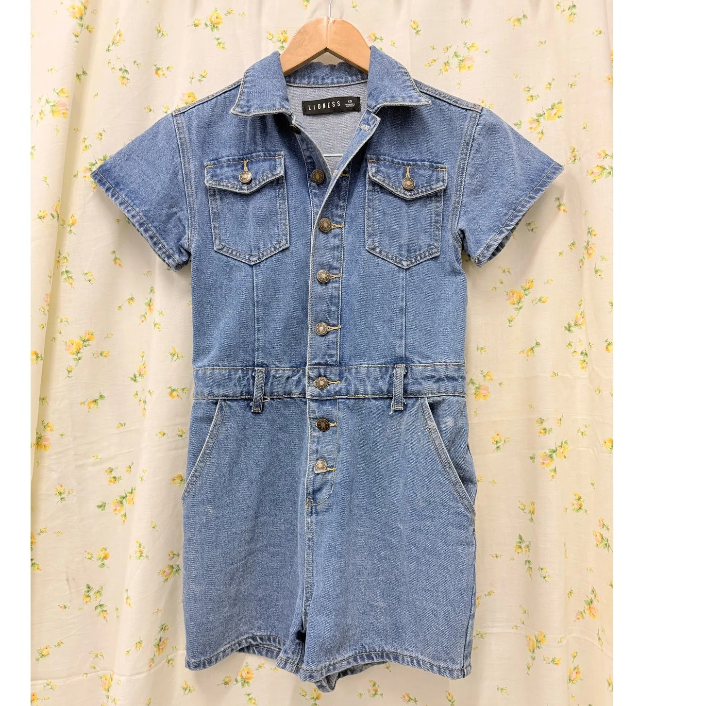 Lioness U know What's‎ Up Denim Romper XS Festival Spring Summer Hollywood - Image 2