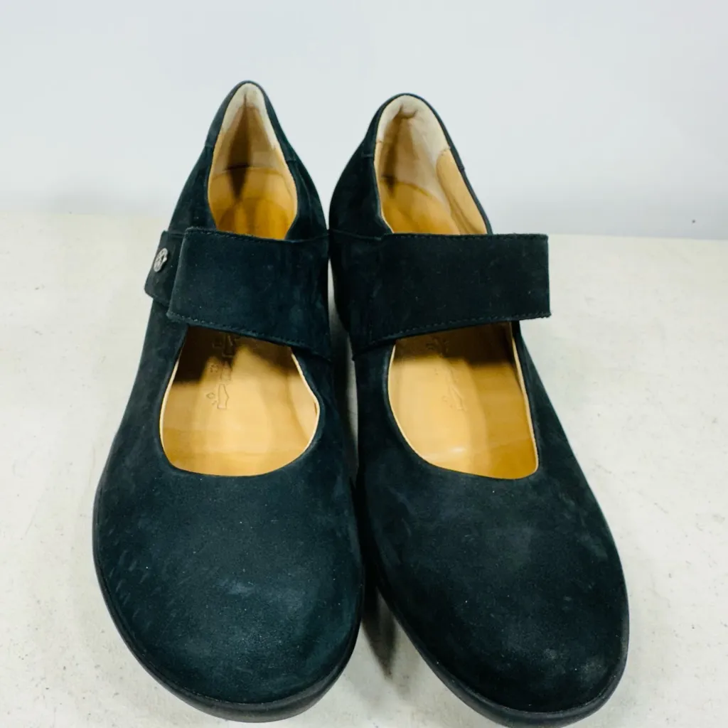 Hartjes mary jane women's size 4.5 black suede minimalist heels comfort shoes - Image 3