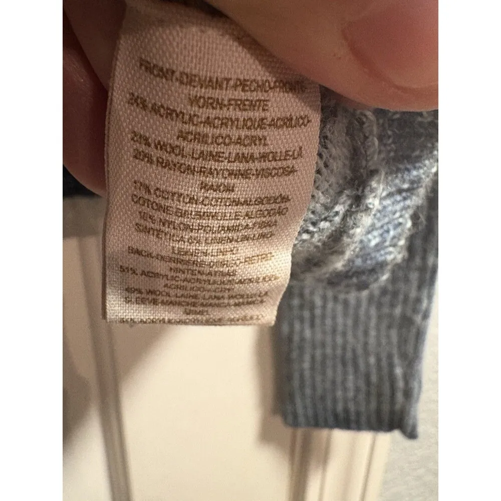 Free People Be Free Tie Dye Tee Long Sleeve Top Small Gray Blue Ribbed ScoopNeck - Image 4