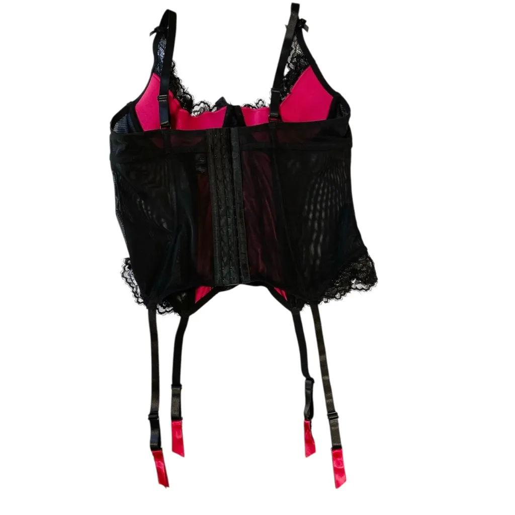 LOVEHONEY Lace Up Bustier Corset Black Size 1X - Image 6