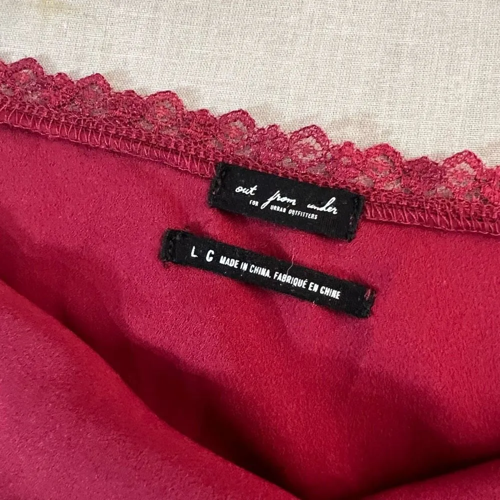 Out from under urban outfitters burgundy slip wrap dress size large - Image 7