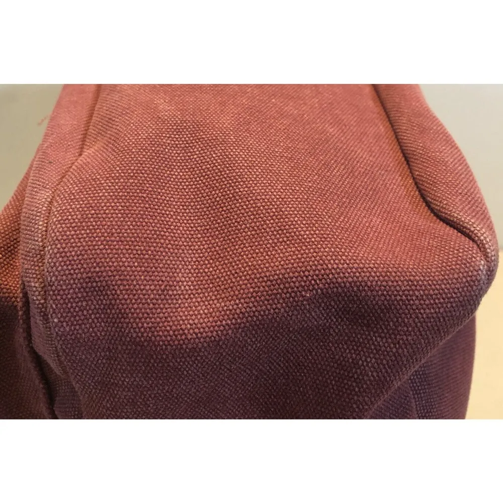 SunshineJing Women's Canvas Shoulder Tote Bag Rose/Brown Handles - Image 6