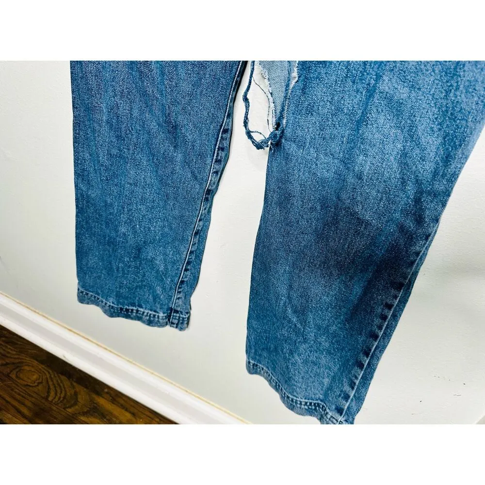 DL1961 Hannah Blue Denim Collared Cinched Waist Button Front Jumpsuit Size Small - Image 13