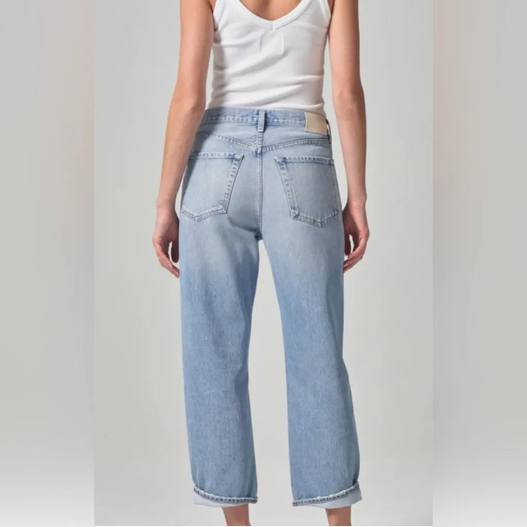 Citizens of Humanity Dahlia Bow Leg Baby Roll Size 23 in Ribbon Light Wash - Image 3