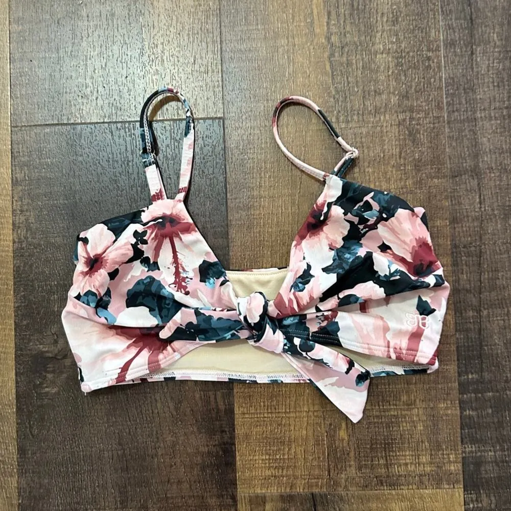 Albion Fit Floral Front Tie Bikini Swim Top Size XS - Image 2