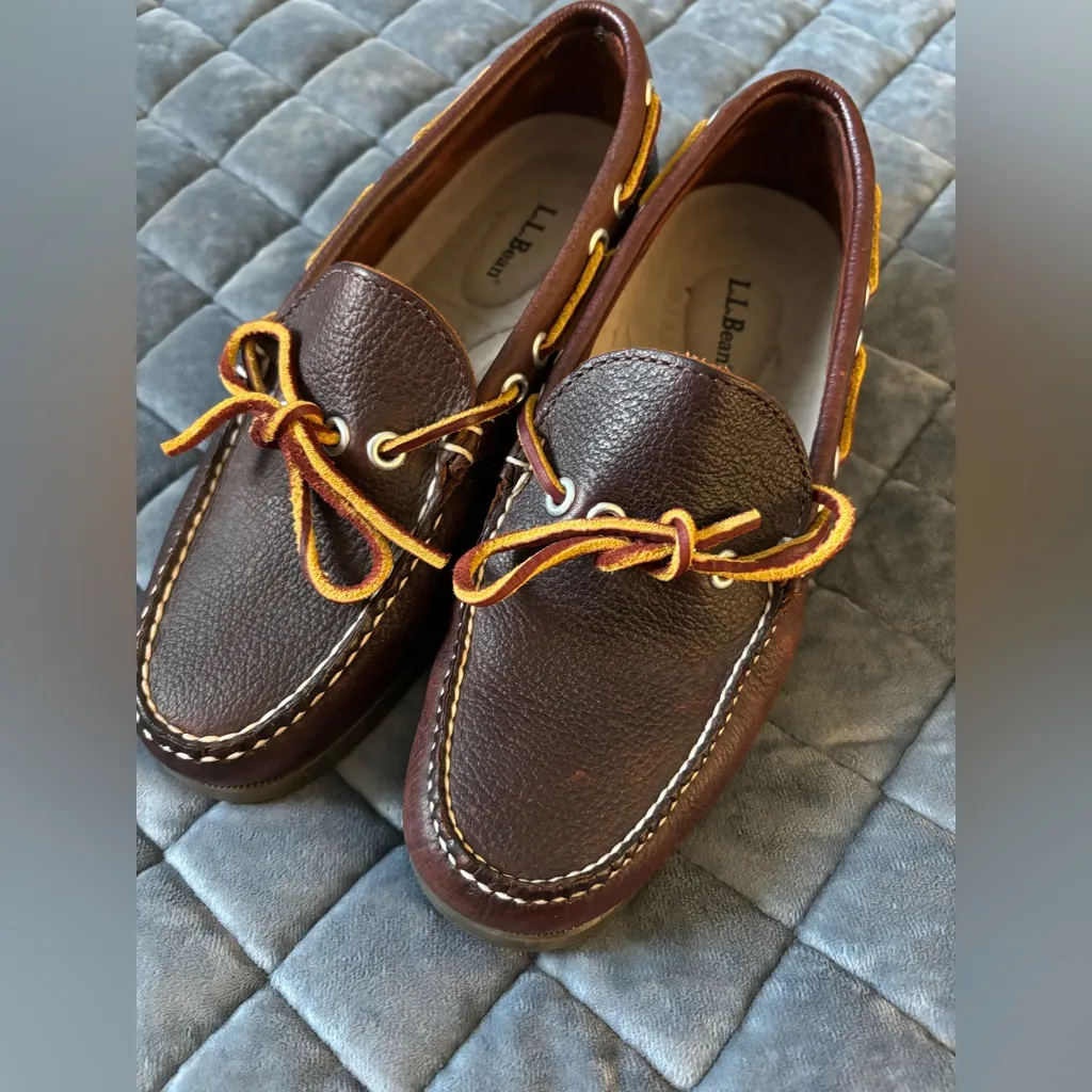 L.L. Bean women’s Loafers Leather Shoes Dress Size 7M flats Brown - Image 8