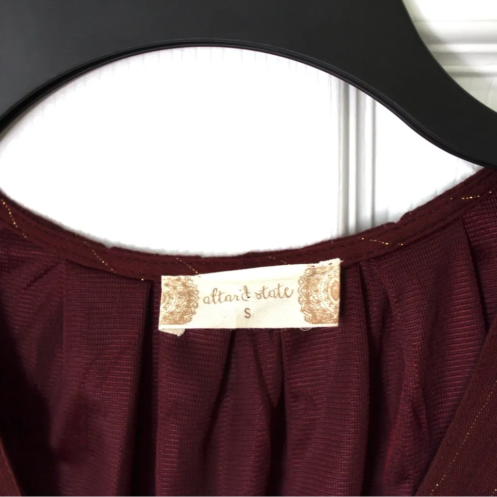 Altar'd State Burgundy Long Sleeve Dress - Image 8